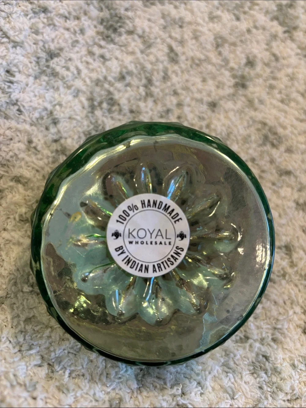 Rustic Sage Green Mercury Glass Tealight Holder by Koyal NWT Pier One